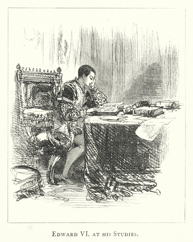 VI. Edward a tanulmányaiban (metszet) alkotó: English School
