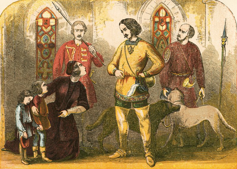 Elizabeth Woodville könyörög Edward királynak, hogy fordítsa vissza néhai férje megérkezését alkotó: English School
