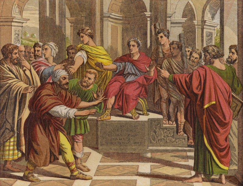 Elymas, a varázsló megvakult (chromolitho) alkotó: English School