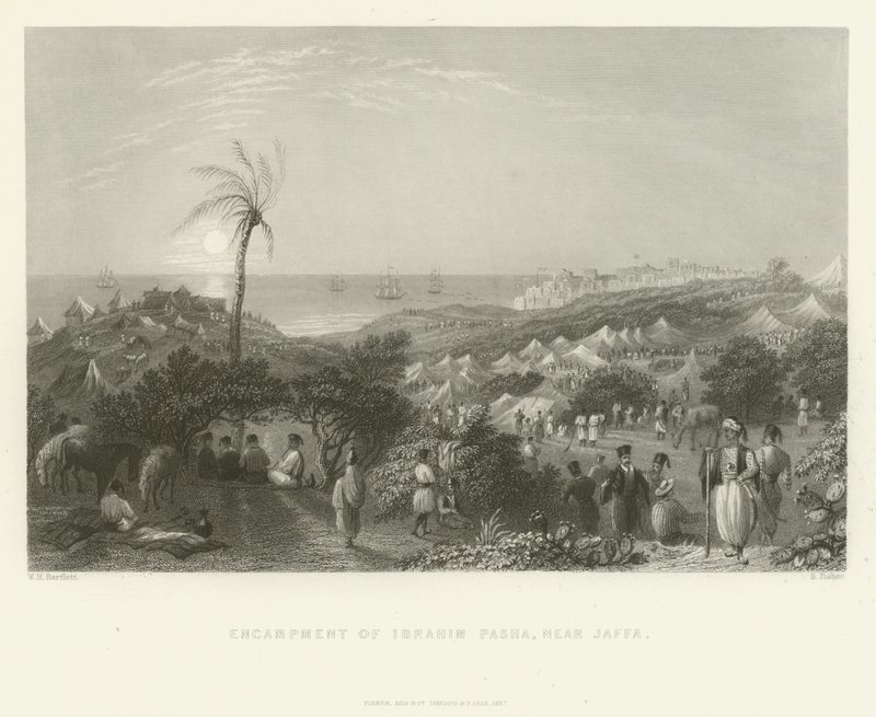 Ibrahim Pasha tábora, Jaffa közelében, 1837 alkotó: English School