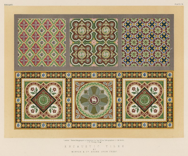 Minton és Co Stoke Upon Trent Enkausztikus csempe alkotó: English School
