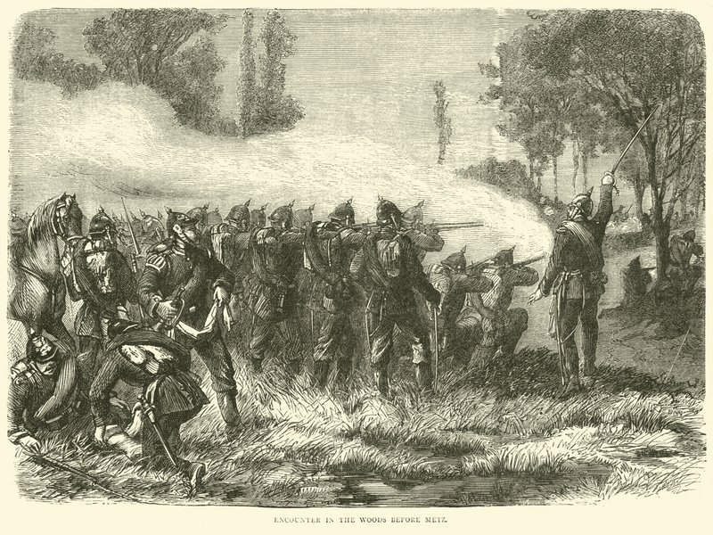 Találkozás az erdőben Metz előtt, 1870. október alkotó: English School