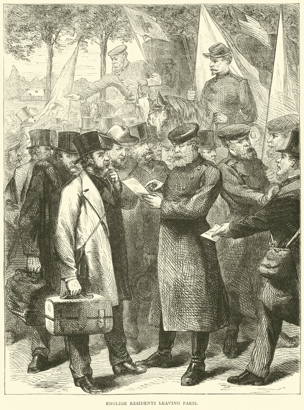 Az angol lakosok elhagyják Párizst, 1870. október alkotó: English School