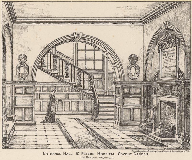 A Covent Gardeni St Peters Kórház bejárata alkotó: English School