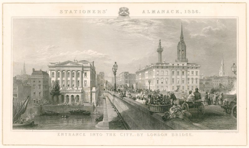 Bejárat a városba a London Bridge-en keresztül alkotó: English School