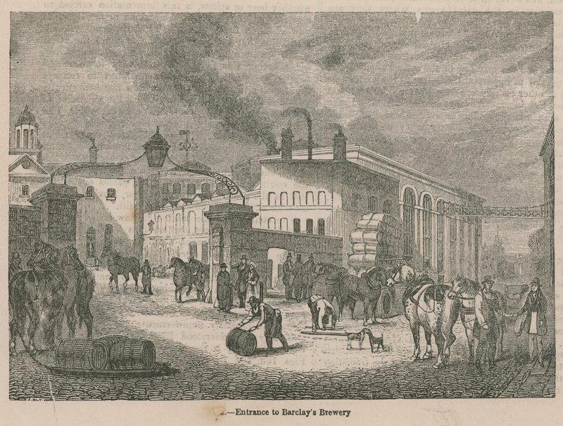 A Barclays sörgyár bejárata alkotó: English School