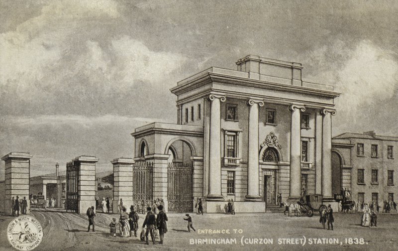 Birmingham (Curzon Street) állomás bejárata, 1838 alkotó: English School