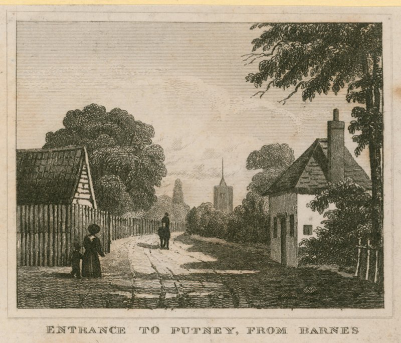Putney bejárata Barnes felől alkotó: English School