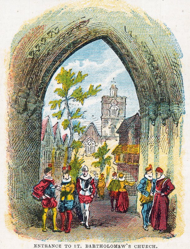 A Szent Bertalan-templom bejárata alkotó: English School