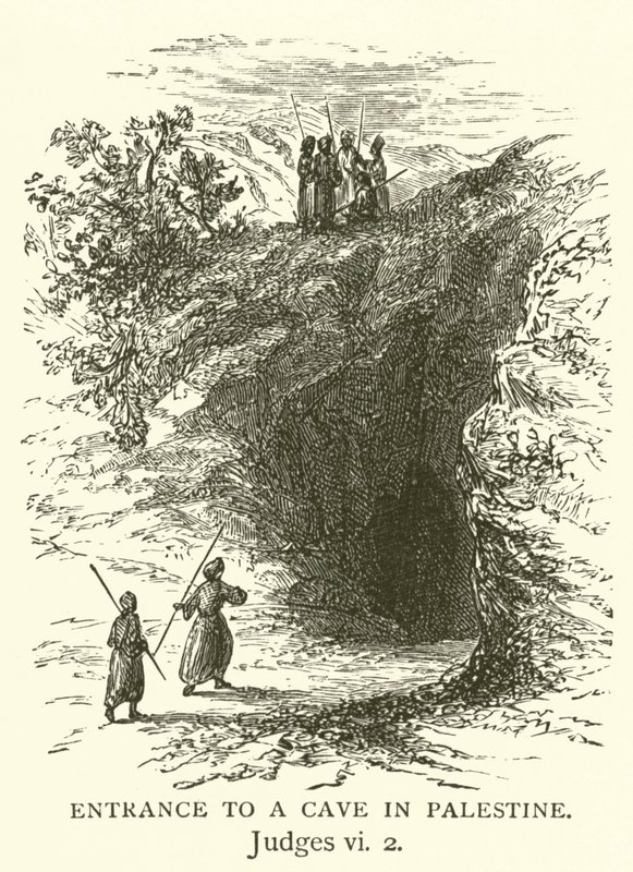 Bejárat egy palesztinai barlangba, Bírák, vi, 2 (metszet) alkotó: English School