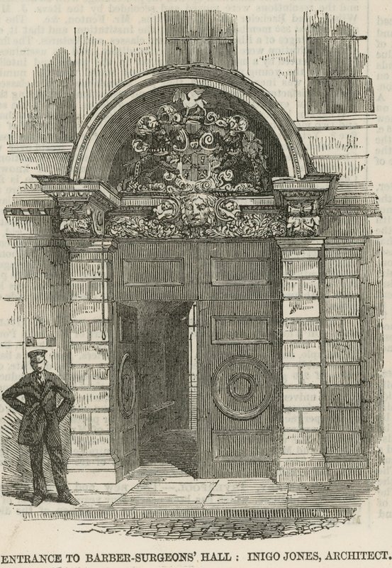 Bejárat a Monkwell Street-i Barber-Surgeons Hallba alkotó: English School