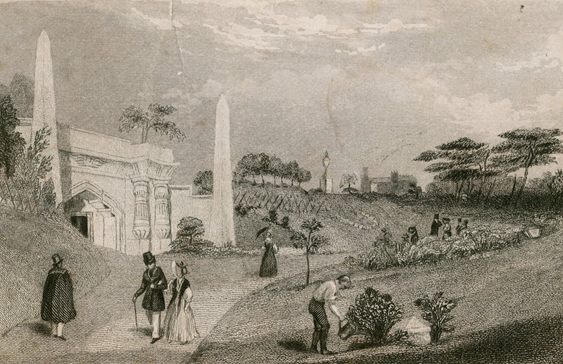A katakombák bejárata, a Highgate temető, London alkotó: English School