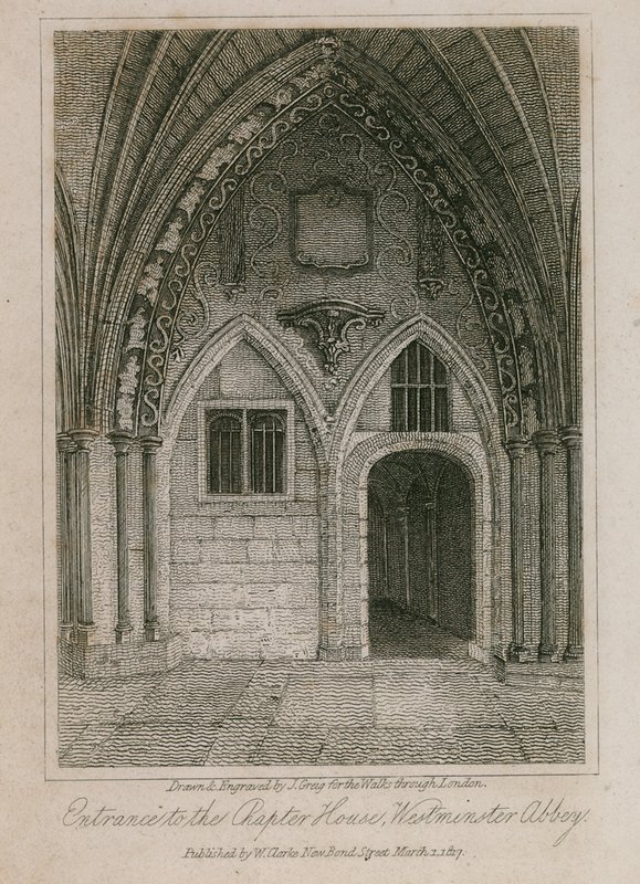 A káptalanház bejárata, Westminster Abbey, London alkotó: English School