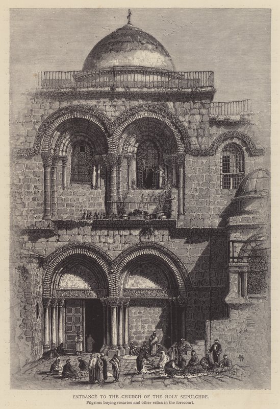 A Szent Sír-templom bejárata (metszet) alkotó: English School