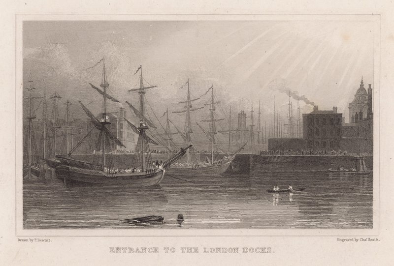 A London Docks bejárata alkotó: English School