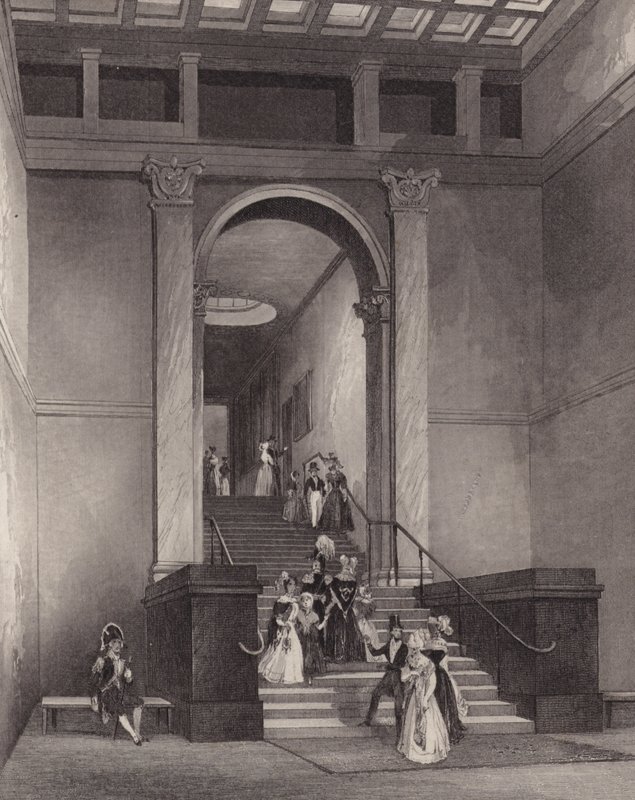 A londoni Nemzeti Galéria bejárata (metszet) alkotó: English School