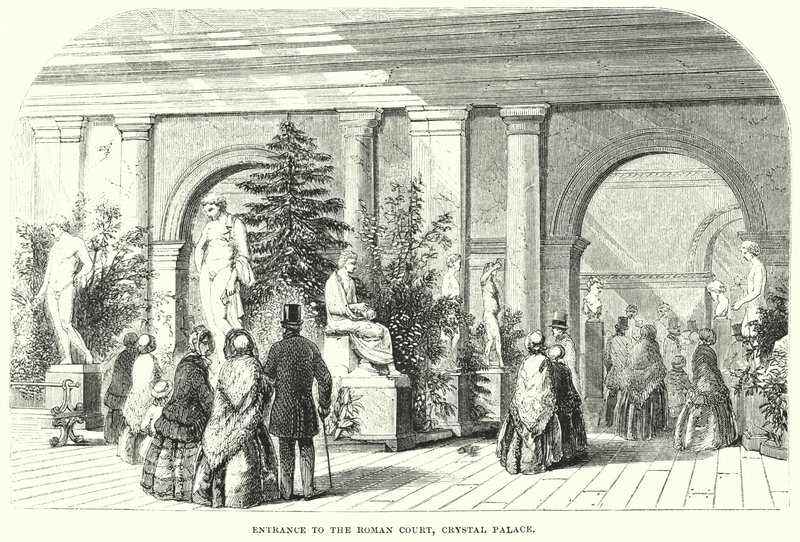 A Római udvar bejárata, Kristálypalota (metszet) alkotó: English School