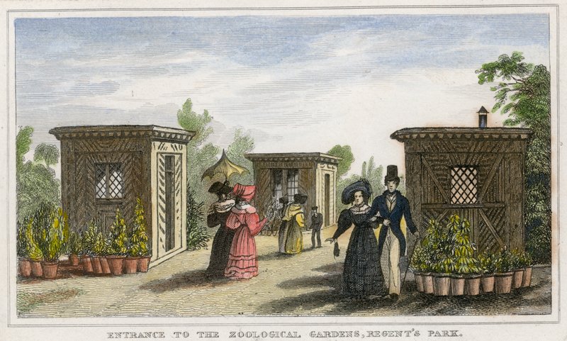 Bejárat az állatkertbe, a Regents Parkba alkotó: English School