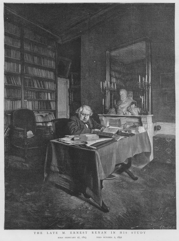 Ernest Renan francia filozófus és vallástörténész tanulmányában (litho) alkotó: English School