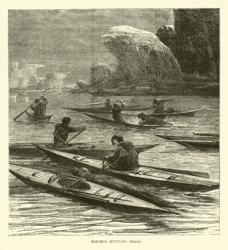 Fókákra vadászó eszkimók alkotó: English School