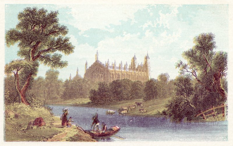 Eton College (színes litográfia) alkotó: English School