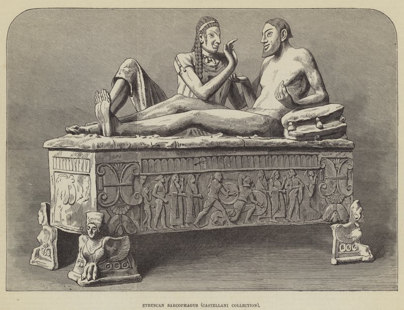 Etruszk szarkofág, Castellani Collection (metszet) alkotó: English School