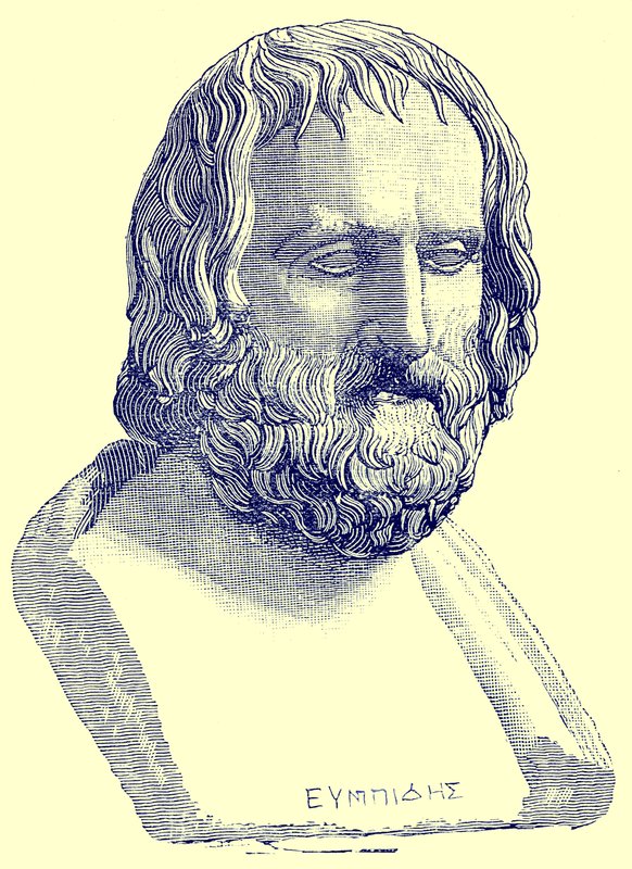 Euripidész, illusztráció Victor Duruy „Róma történelméből”, 1884-ben (digitálisan javított kép) alkotó: English School