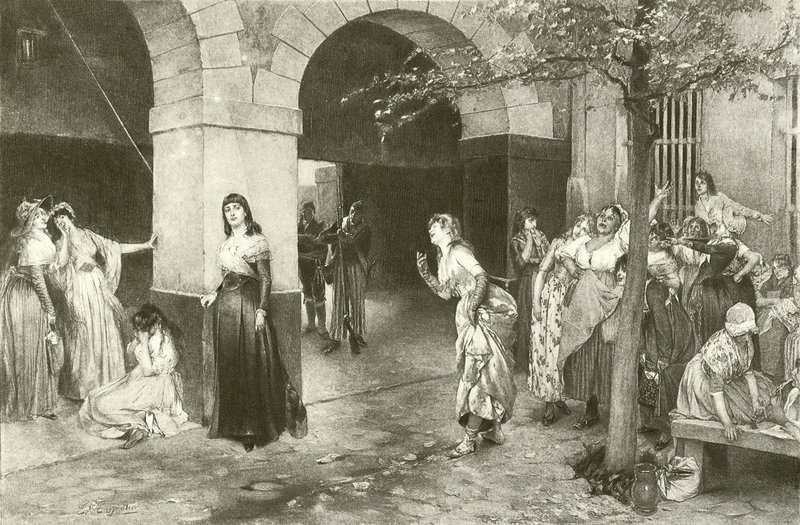 Evariste Carpentier Mme Roland Ste Pelagie börtönében (metszet) alkotó: English School