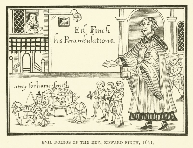 Edward Finch tiszteletes gonosz tettei, 1641 alkotó: English School