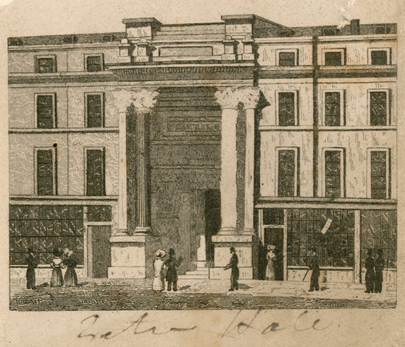 Exeter Hall, Strand, London; bizonyíték alkotó: English School
