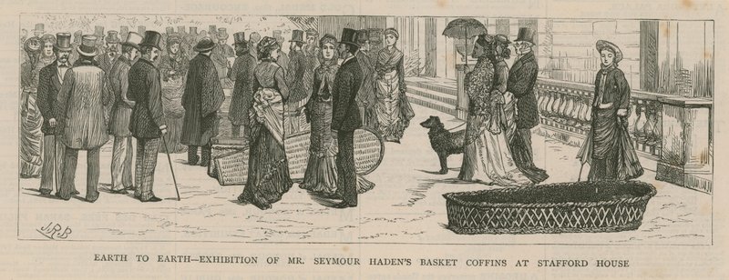 Seymour Hadens kosárkoporsó kiállítása a Stafford House-ban alkotó: English School