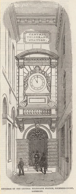 A központi távíró állomás külseje, Pounders Court, Lothbury alkotó: English School
