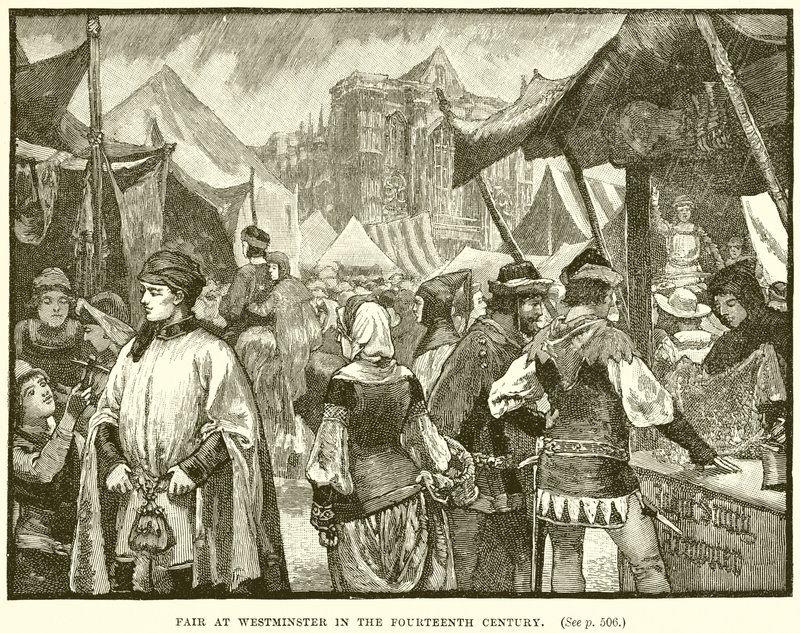 Vásár Westminsterben a tizennegyedik században alkotó: English School