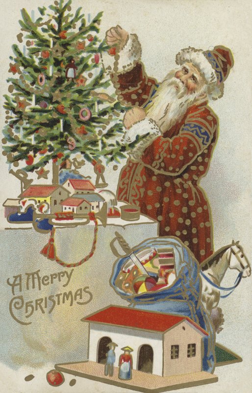 Mikulás karácsonyfát díszít alkotó: English School