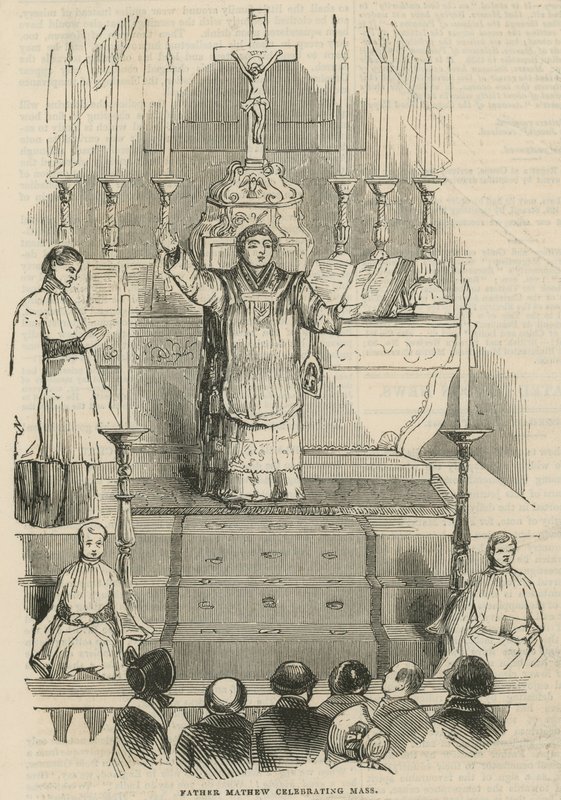 Theobald Mathew atya misét celebrál alkotó: English School