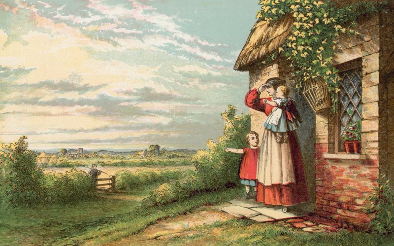 Apa visszatérő munkából a mezőről alkotó: English School