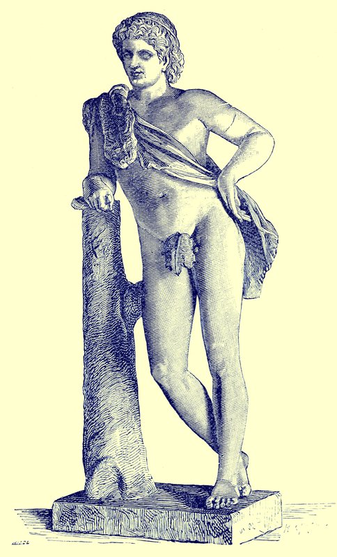 Praxiteles faunja, Victor Duruy Róma története című illusztrációja, 1884-ben megjelent (digitálisan javított kép) alkotó: English School