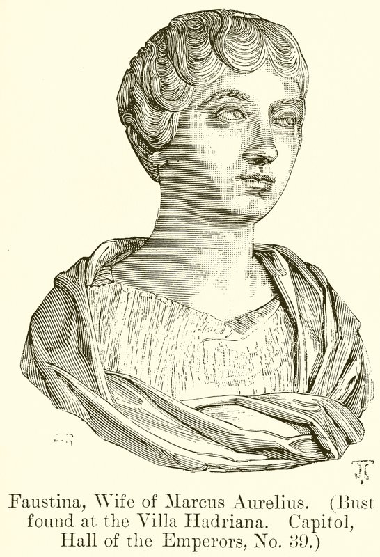 Faustina, Marcus Aurelius felesége. (A Villa Hadrianában talált mellszobor. Capitolium, Császárok terme, 39. sz.) alkotó: English School