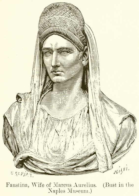 Faustina, Marcus Aurelius felesége. (mellszobor a nápolyi múzeumban) alkotó: English School