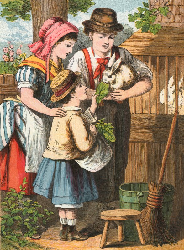 A nyúl etetése alkotó: English School