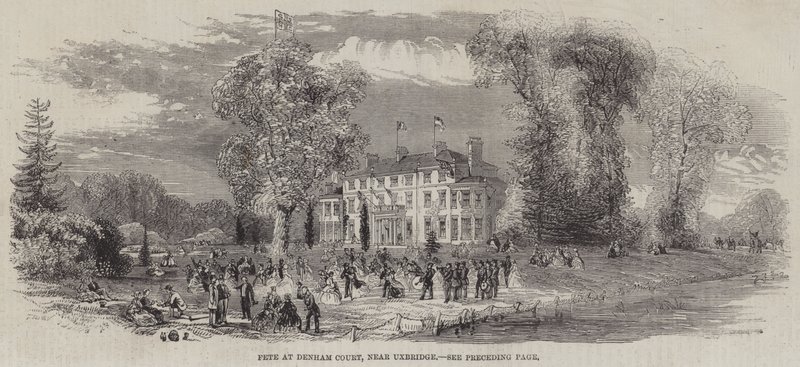 Fete a Denham Courtban, Uxbridge közelében (metszet) alkotó: English School