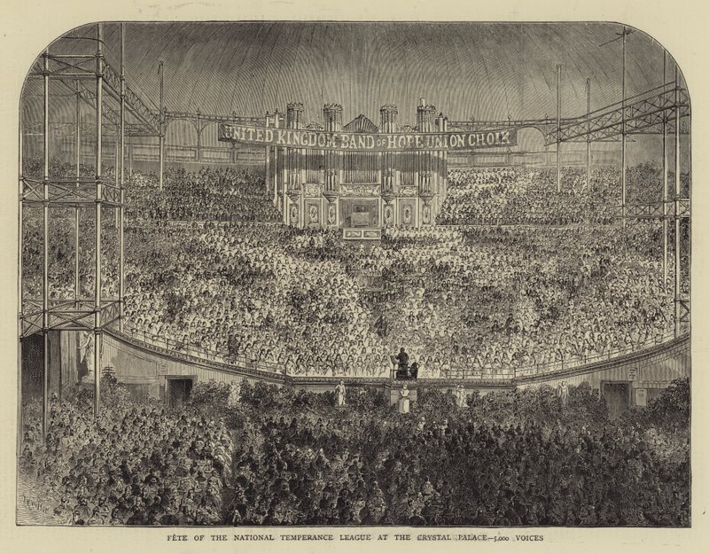 A National Temperance League ünnepe a Crystal Palace-ban, 5000 Voices (metszet) alkotó: English School