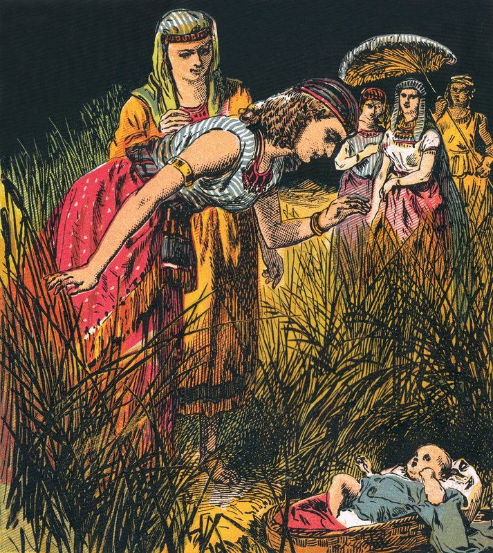 A csecsemő Mózes megtalálása alkotó: English School