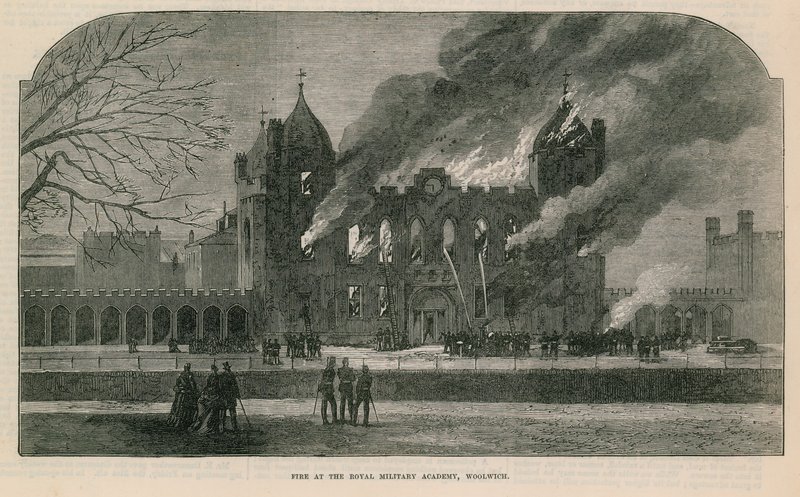 Tűz a woolwichi Királyi Katonai Akadémián alkotó: English School