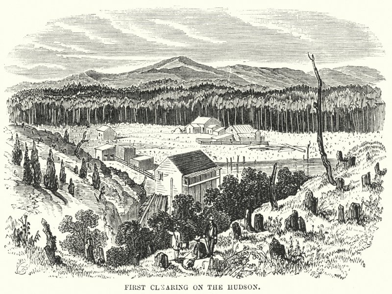 Első tisztás a Hudsonon (metszet) alkotó: English School