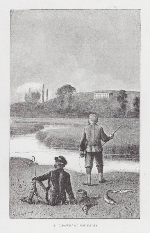 Horgászat: „Drawn” Somerleynél (litho) alkotó: English School