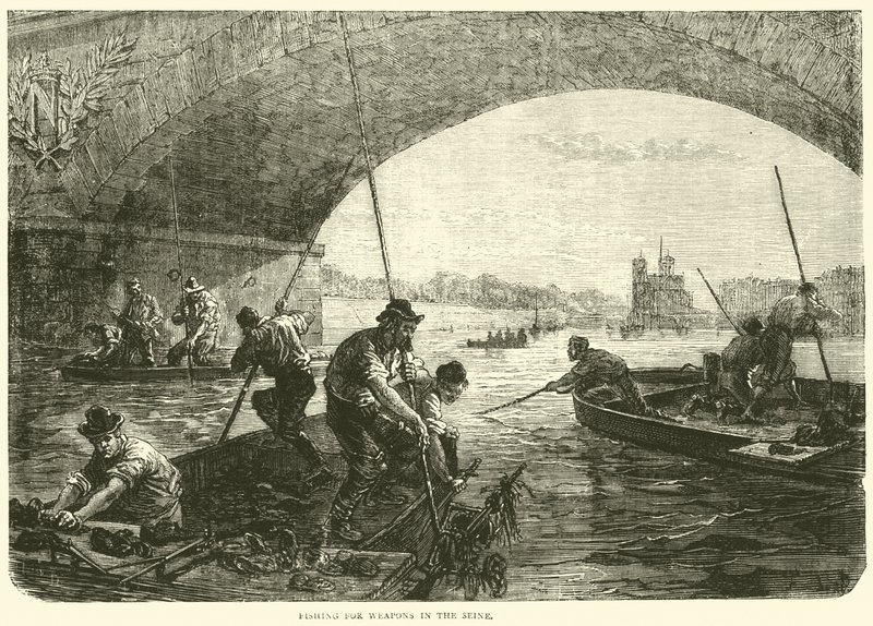 Fegyverhalászat a Szajnán, 1871. április alkotó: English School