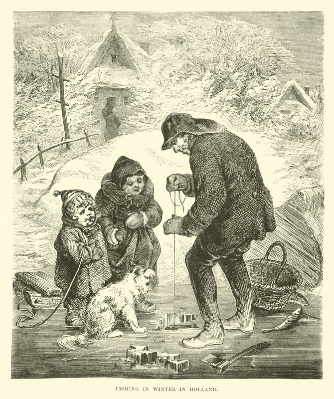 Horgászat télen Hollandiában alkotó: English School