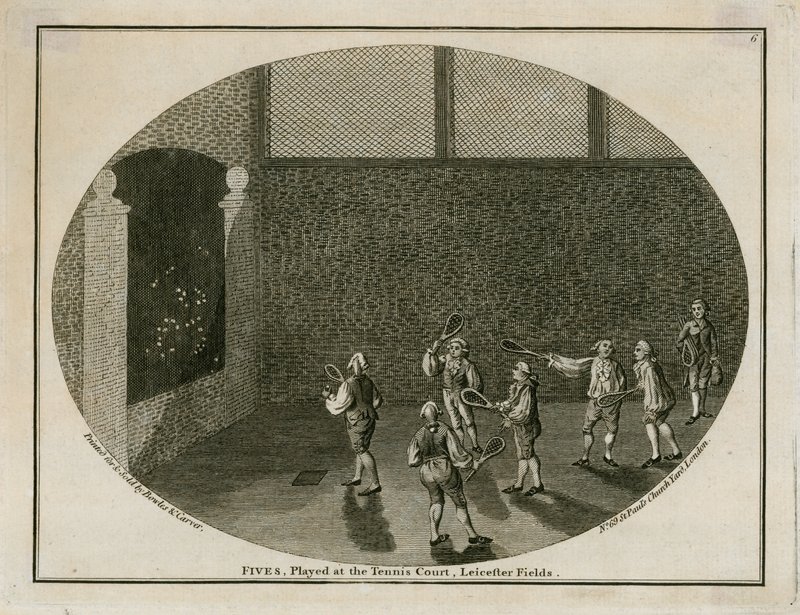 Fives, a Leicester Fields teniszpályáján játszottak alkotó: English School