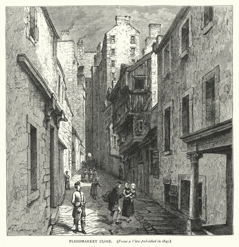 Fleshmarket Close (metszet) alkotó: English School